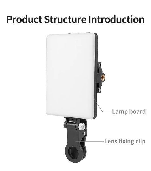 Mini Fill Light RGB LED Straight Pocket Video Photography Lighting Pocket Live Vlog Clip for Phone iPhone iPad Laptop Camera exovai.com