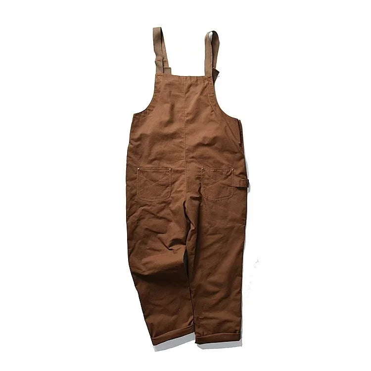 Japanese Style Loose Fit Jumpsuit Cargo Pants Bell Bottoms Dad Pants Ins Popular Same Style Tank For Men Women exovai.com