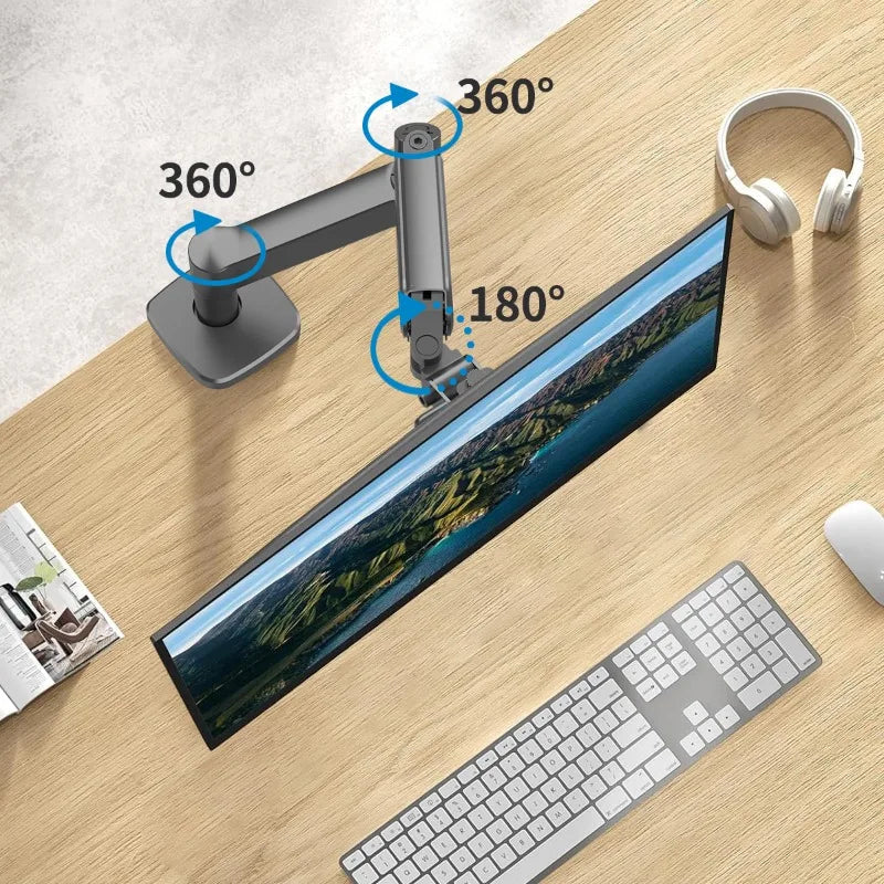 Hot Sale Computer Desk Monitor Mounting Bracket Height Adjustable 13 "-32" Screen Stock Aluminum Mono Gas Spring Monitor Arm exovai.com