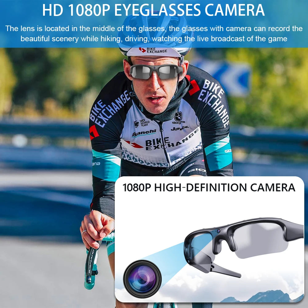 Smart Camera Glasses Video Sunglasses WiFi 1080P HD Video Recording Camera Glasses for Car Cycling Driving Hiking Fishing exovai.com