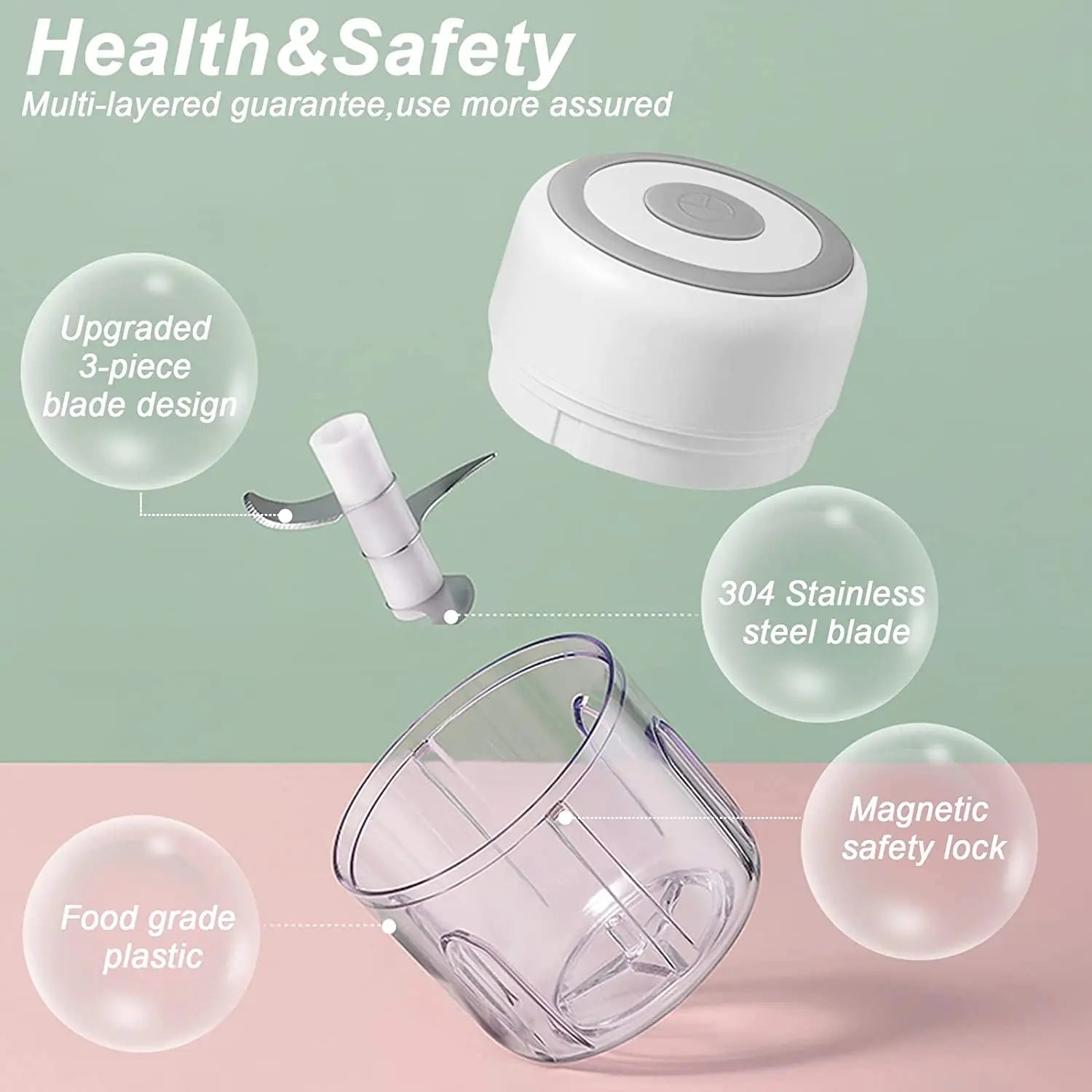 Electric Mini Garlic Chopper USB Meat Grinder Garlic Masher Machine Sturdy Durable Crushed Ginger Vegetable Crusher Kitchenware exovai.com
