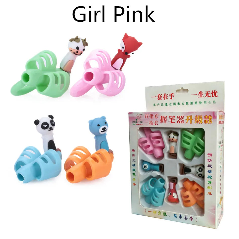 1/3pcs Children Writing Pencil Pan Holder Kids Learning Practise Silicone Pen Aid Grip Posture Correction Device for Students exovai.com