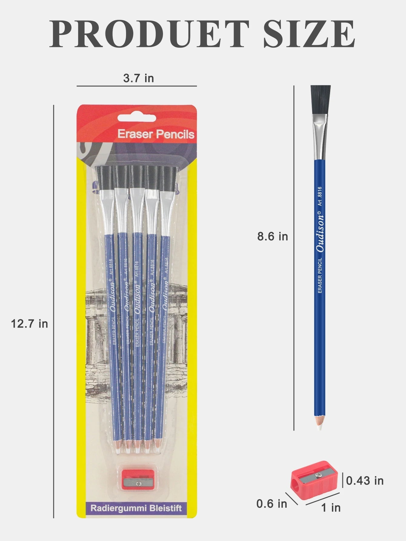 Eraser Pencil Set with Brush and Sharpener – 5 Pack Precision Erasing Pencils for Artists, Sketching, Detail Correction, Charcoa exovai.com