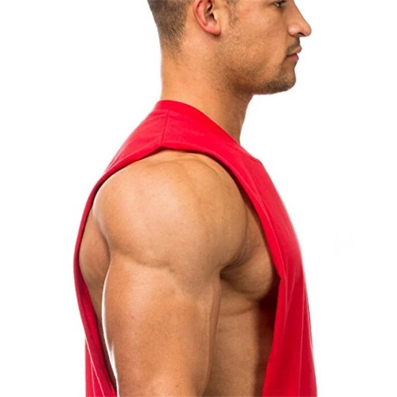 Summer Open Sides Cut Off Gym Clothing Fitness Mens Sleeveless T-shirts Dropped Armholes Bodybuilding Tank Tops Workout Vest exovai.com