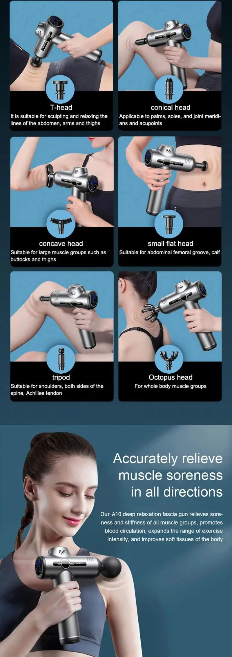 99 Level Massage Gun Fascia Deep Muscle Relax Body Neck Massager Electric Fitness Equipment Noise Reduction Male Female exovai.com