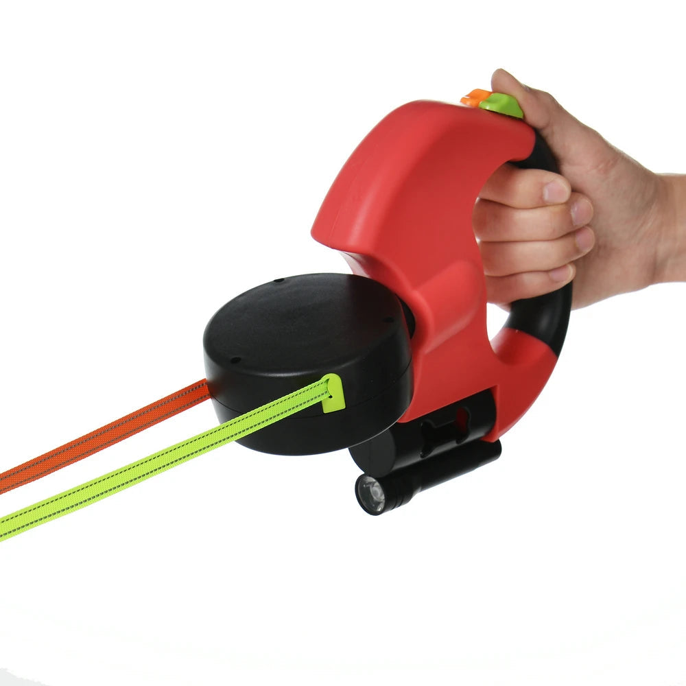 3m Retractable Dog Leash For Small Dogs Reflective Dual Pet Leash Lead 360 Swivel No Tangle Double Dog Walking Leash With Lights exovai.com