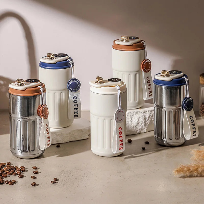 450ml Thermos Bottle Smart Display Temperature 316 Stainless Steel Vacuum Cup Office Coffee Cup Business Portable Thermal Mug exovai.com