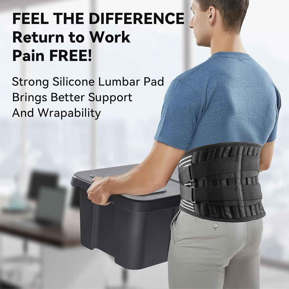 1PC Back Brace for Lower Back Pain Relief - Breathable Lumbar Support Belt with Pad for Herniated Disc, Sciatica - Adjustable Ba exovai.com