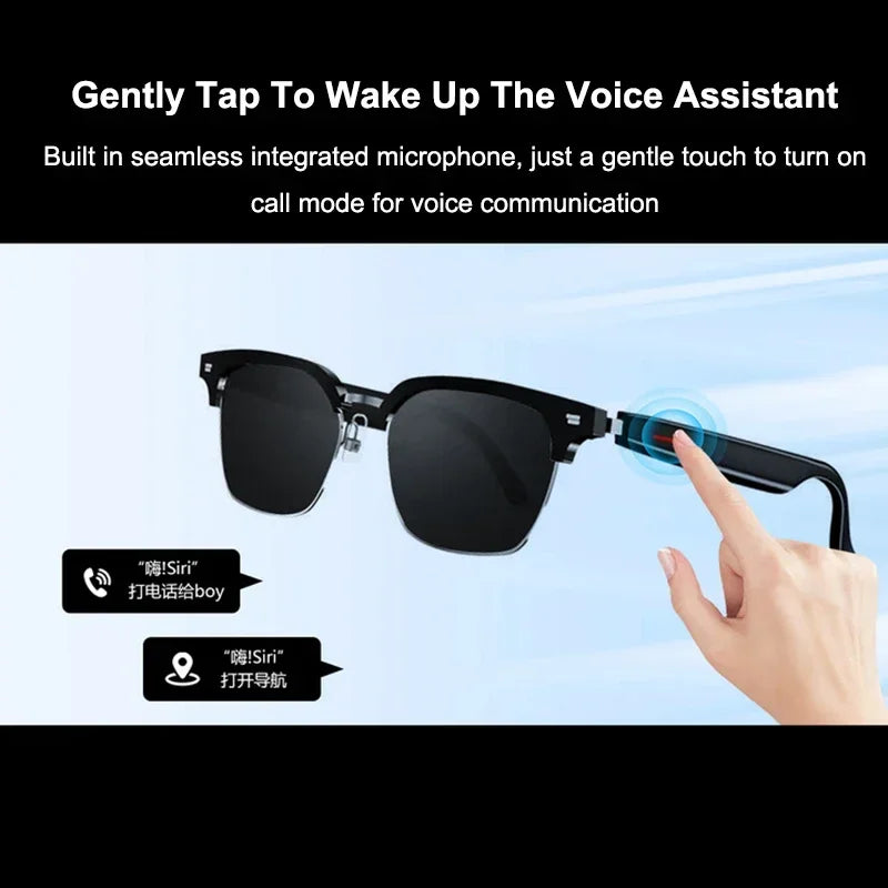 Smart AI Translation Glasses 100+ Languages Real-time Translation Bluetooth Sunglasses Earphones Voice Assistant Call Music exovai.com
