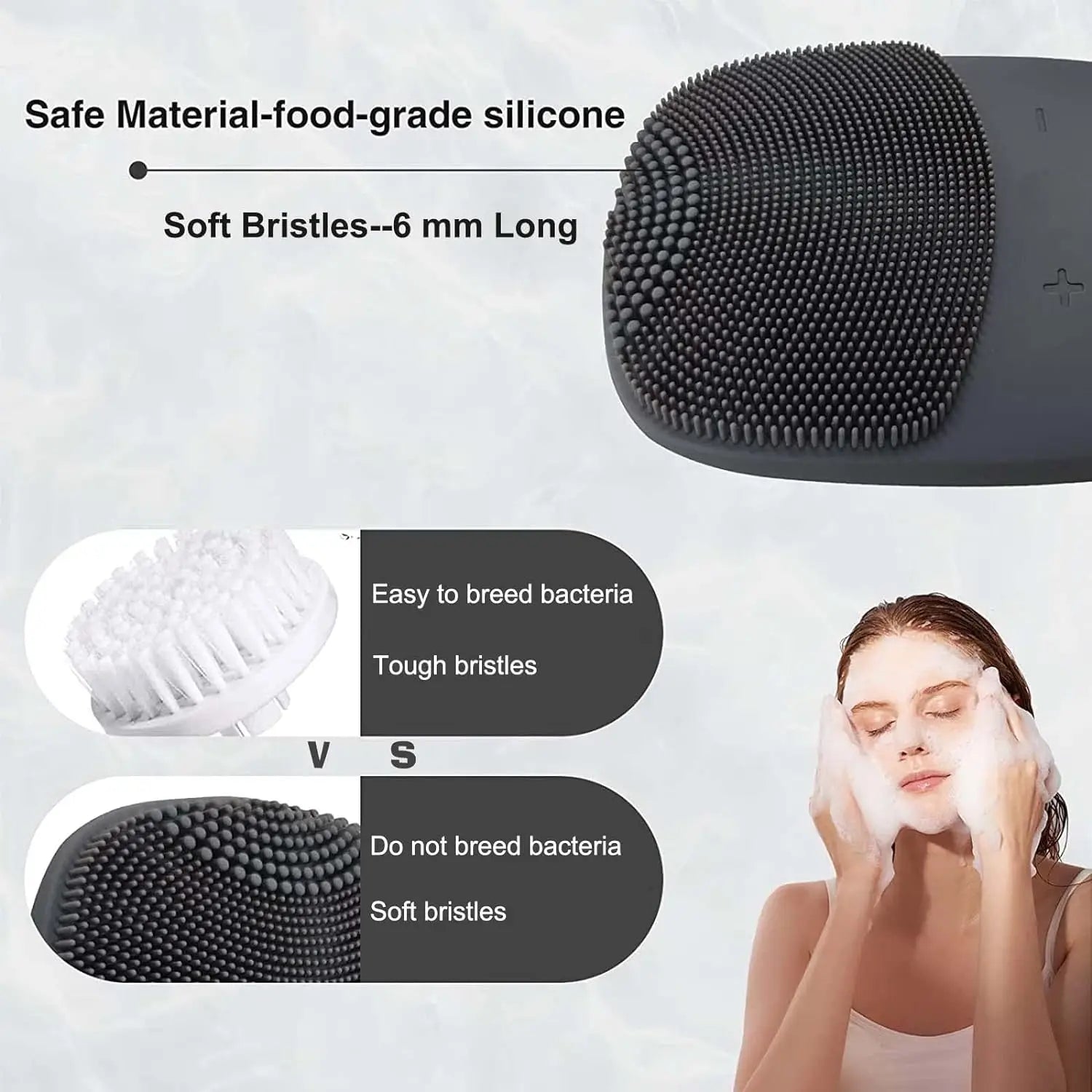 3 in 1 Electric Waterproof Silicone Facial Cleansing Brush Face Scrubber Massager for Cleanning Remove Blackhead Exfoliating exovai.com