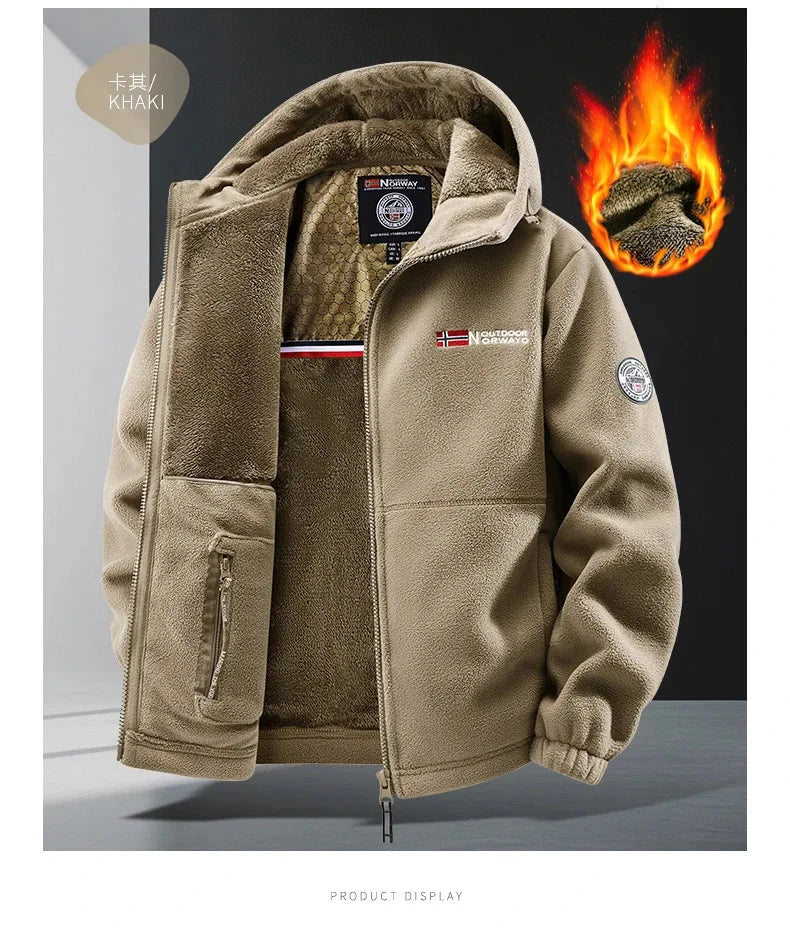 Winter New Fashion Trend Retro Sports Thick Warm Lamb Wool Jacket Men's Casual Loose Comfortable High-Quality Plus Size Jacket exovai.com