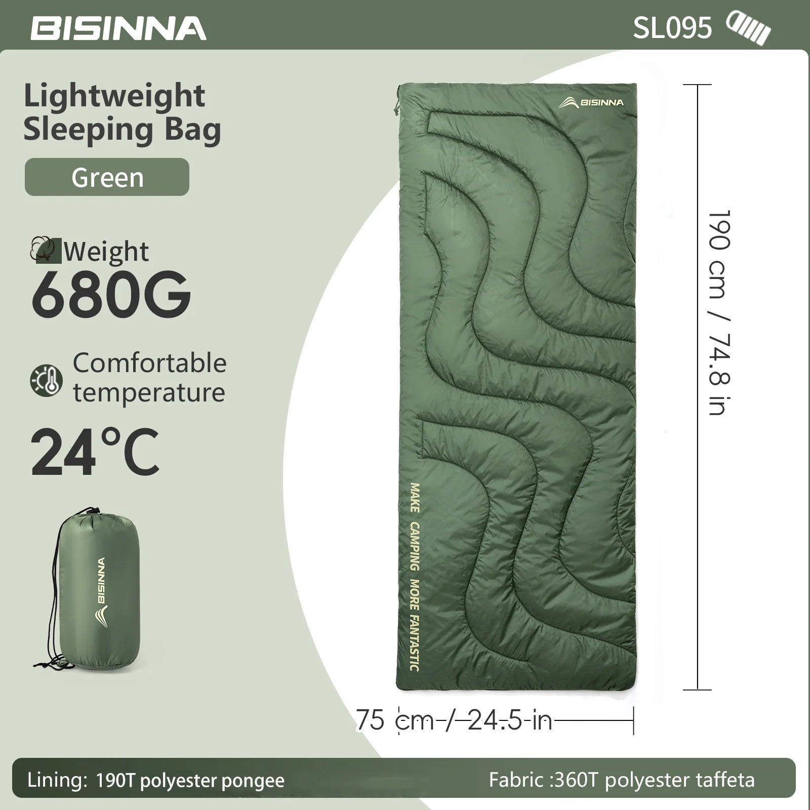BISINNA Ultralight Camping Sleeping Bag Spring Summer Backpacking Sleeping Bag Large Quilt for Outdoor Hiking Beach exovai.com
