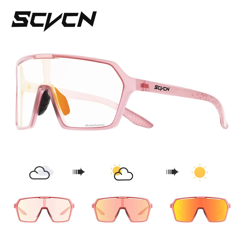 SCVCN New Photochromic Sunglasses MTB Cycling Glasses Outdoor Sports Running Drving Goggles UV400 Protection Bike Eyewear exovai.com