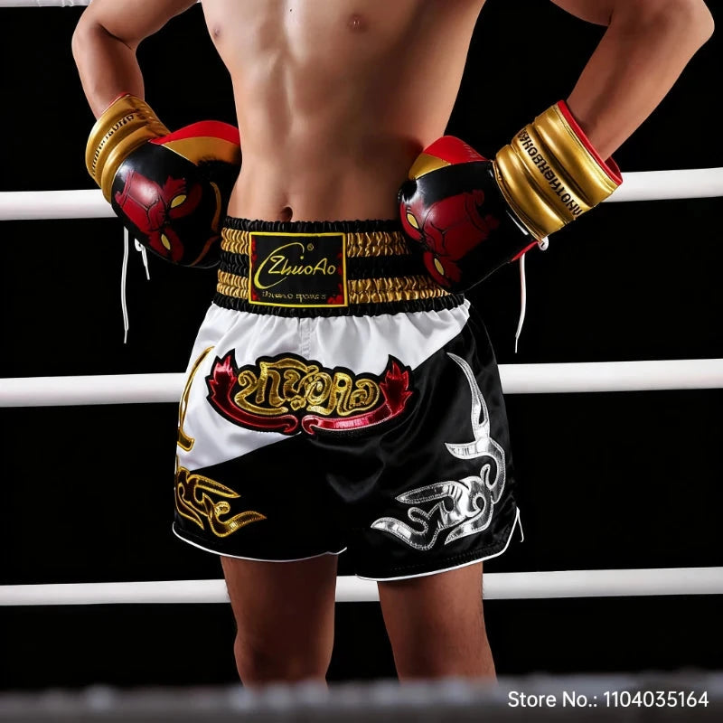 Muay Thai Fight Shorts MMA Shorts Clothing Training Fighting Grappling Martial Arts Kickboxing Shorts Kickboxing Boxing Pants exovai.com