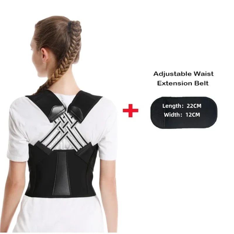 Posture Back Brace Adjustable Back Support Strap to Men and Women Prevent Spinal Distortion and Hunchback Suitable for Exercise exovai.com