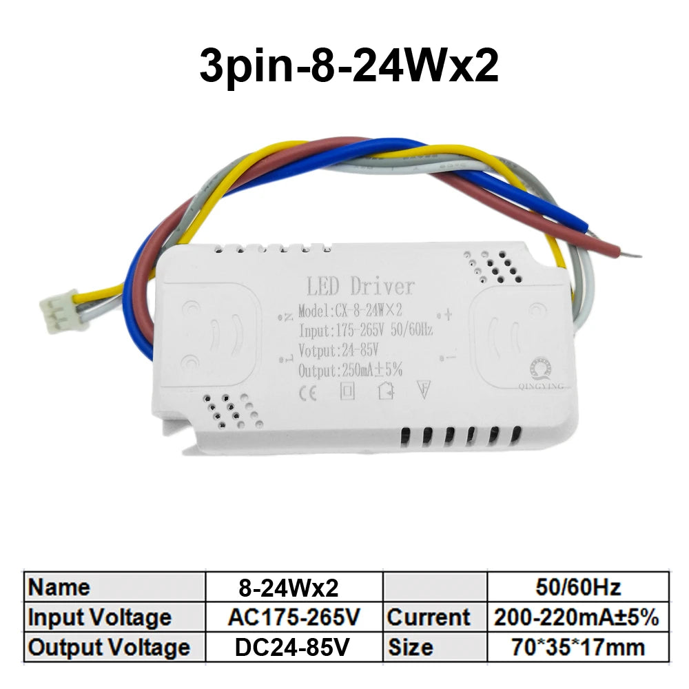 8W-160W LED Driver 3 color Adapter For LED Lighting AC220V Non-Isolating Transformer For Ceiling Light Chandelier Replacement exovai.com