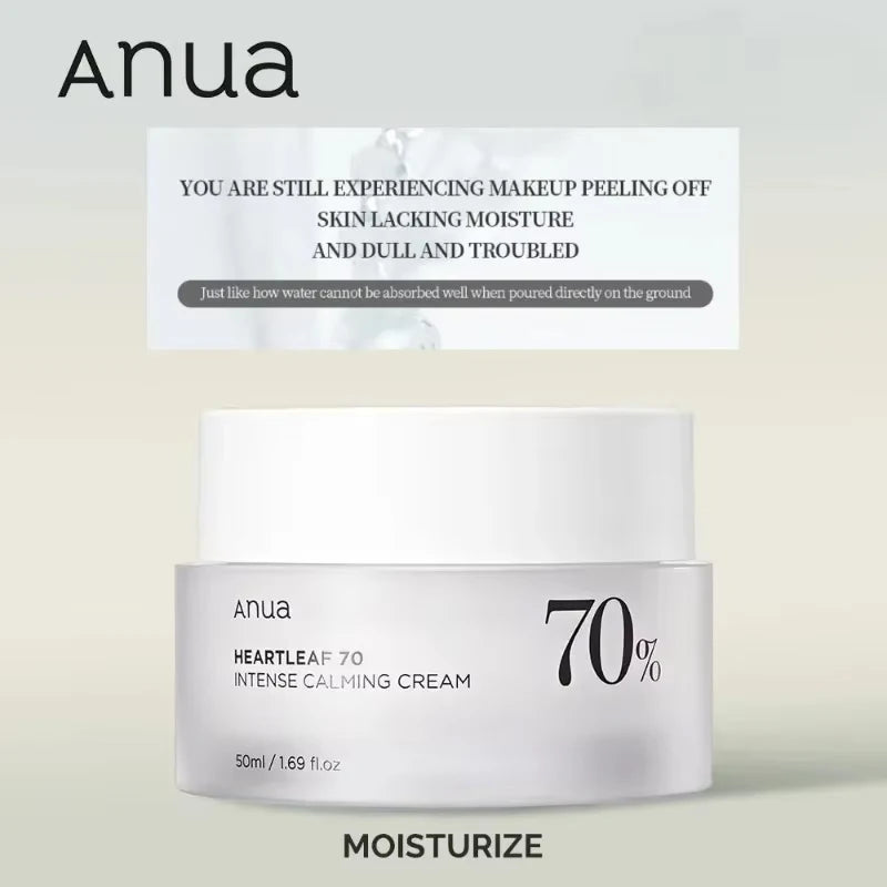 ANUA Heartleaf 70 Intense Calming Cream with Ceramide Whitening Cream Moisturizing Facial Cream 50ml Korean Skin care Product exovai.com