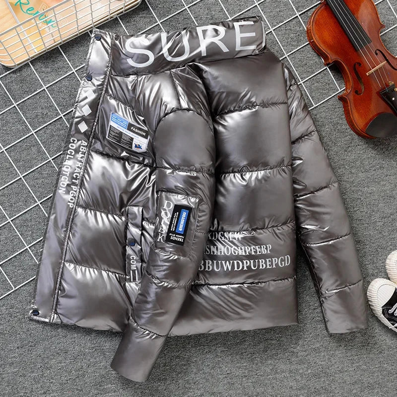 Winter Solid Color Parka Men Thick Hooded Jacket 2025 New Trend Warm Harajuku Coat Male Casual Zipper Jackets Windproof Outwear exovai.com