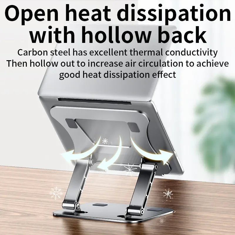Phone Tablet Stand Adjustable Aluminum Alloy Laptop Tablet up to 17 "Laptop Portable Folding Cooling Stand For Macbook iPad Asus exovai.com