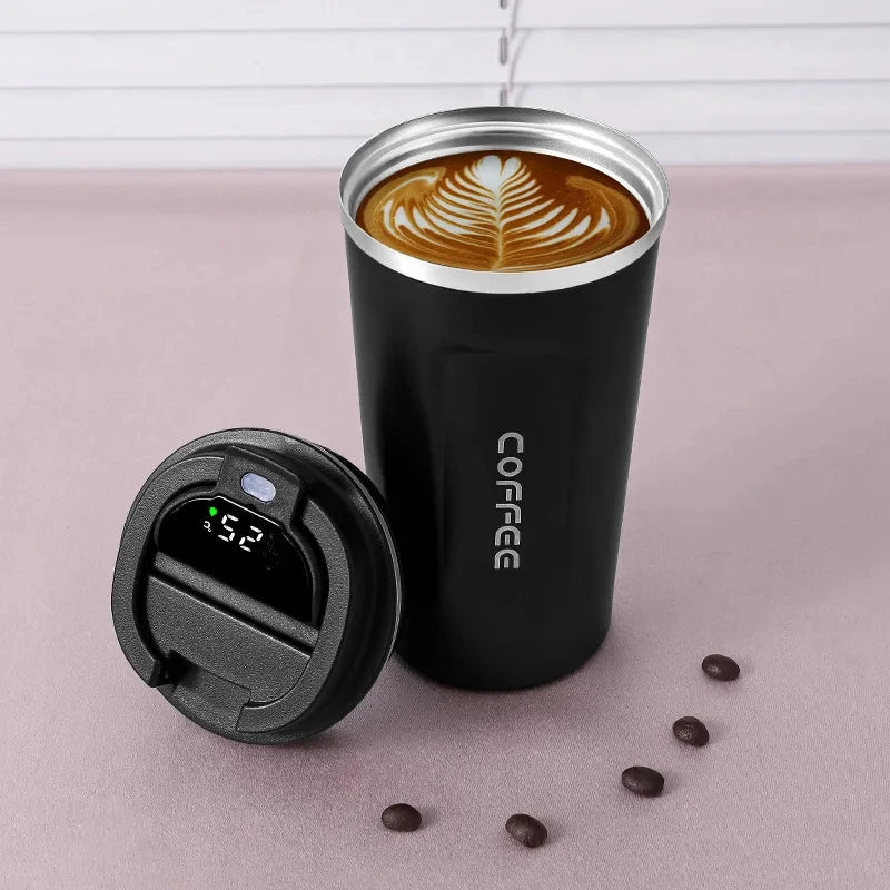 450ml Thermos Bottle Smart Display Temperature 316 Stainless Steel Vacuum Cup Office Coffee Cup Business Portable Thermal Mug exovai.com