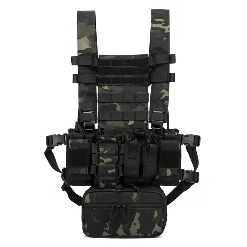 Military Tactical Vest Chest Rig with Adjustable Straps & Large Capacity Pouch for Outdoor Adventure & Tactical Missions exovai.com