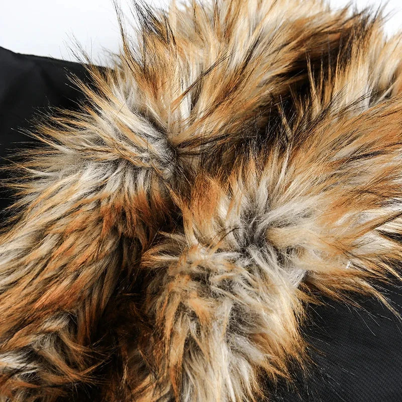 Men Winter Jackets Fur Collar Thicken Warm Parkas Coat Streetwear Harajuku Hip Hop Oversized Padded Jackets Outwear exovai.com