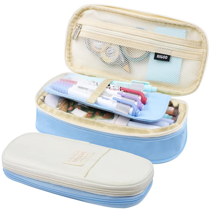 Large Big Creative Pencil Case Cute Boy Girl Kawaii Pencil Cases Storage Kids Pen Bag Stationery Box School Students Supplies exovai.com