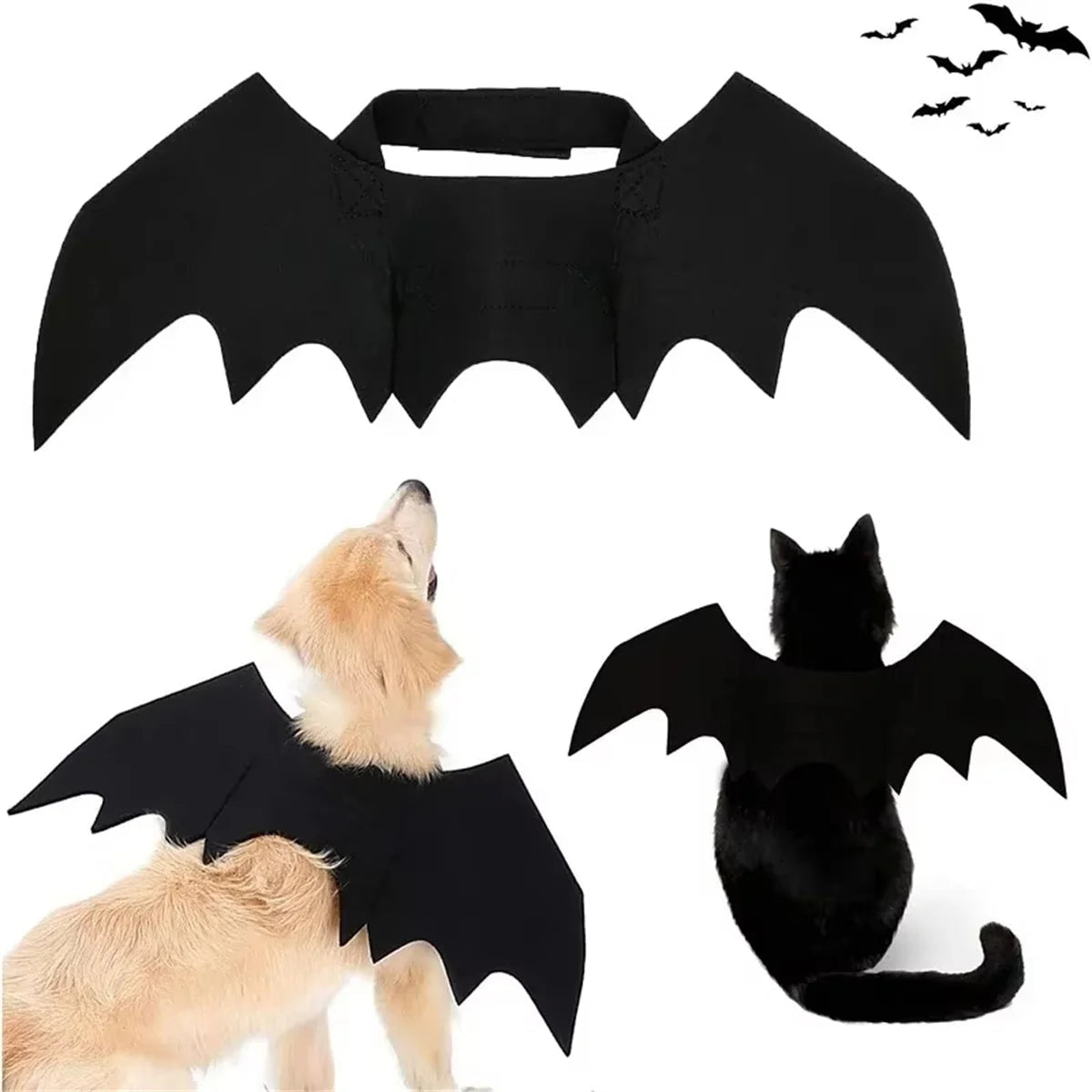 Halloween Cat Clothes Bat Wings Funny Dog Cosplay Costume With pumpkin bells 2023 New Dog Clothes Pet Supplies exovai.com
