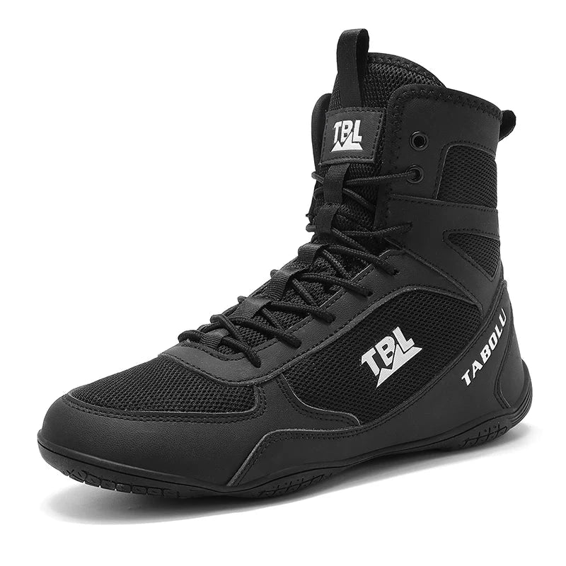 Wrestling shoes male Boxing Shoes Fighting Sanda Strength High Top Shoes light fighting Boots Weightlifting shoe Sneakers exovai.com