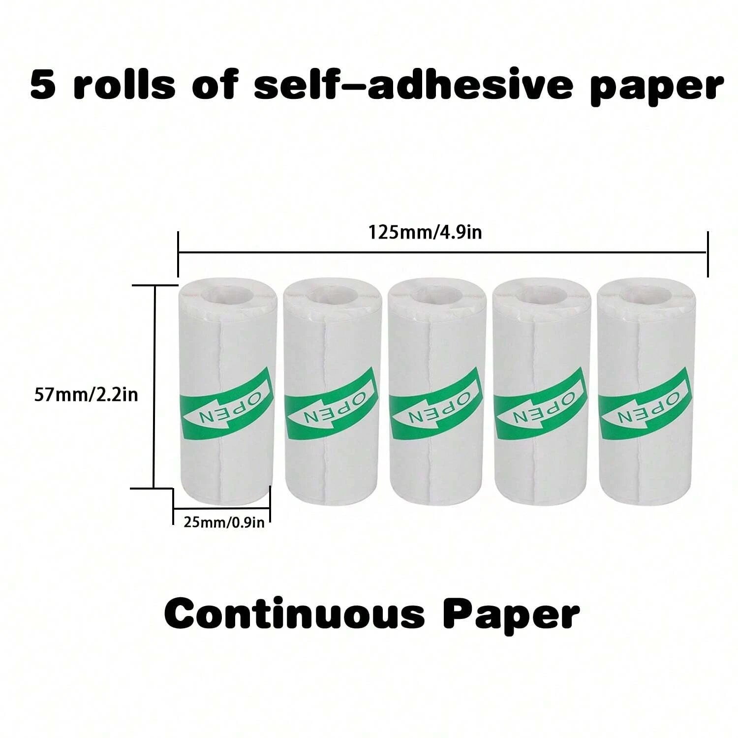 Mini Pocket Printer 5 Rolls Of Self-Adhesive Paper Portable Thermal Printer For Printer Suitable For Home Office Study And Work exovai.com