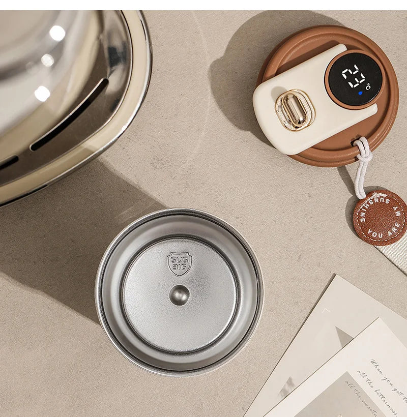 450ml Thermos Bottle Smart Display Temperature 316 Stainless Steel Vacuum Cup Office Coffee Cup Business Portable Thermal Mug exovai.com