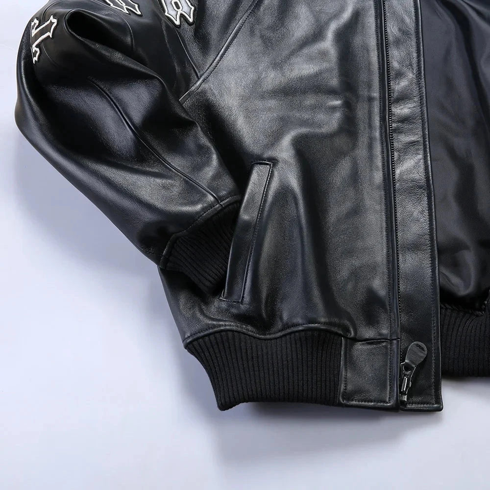 AVIREX Genuine French Lamb Leather Jacket Men's US Size Flight Suit Sports Casual Coat Tops exovai.com