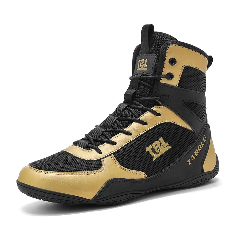 Wrestling shoes male Boxing Shoes Fighting Sanda Strength High Top Shoes light fighting Boots Weightlifting shoe Sneakers exovai.com