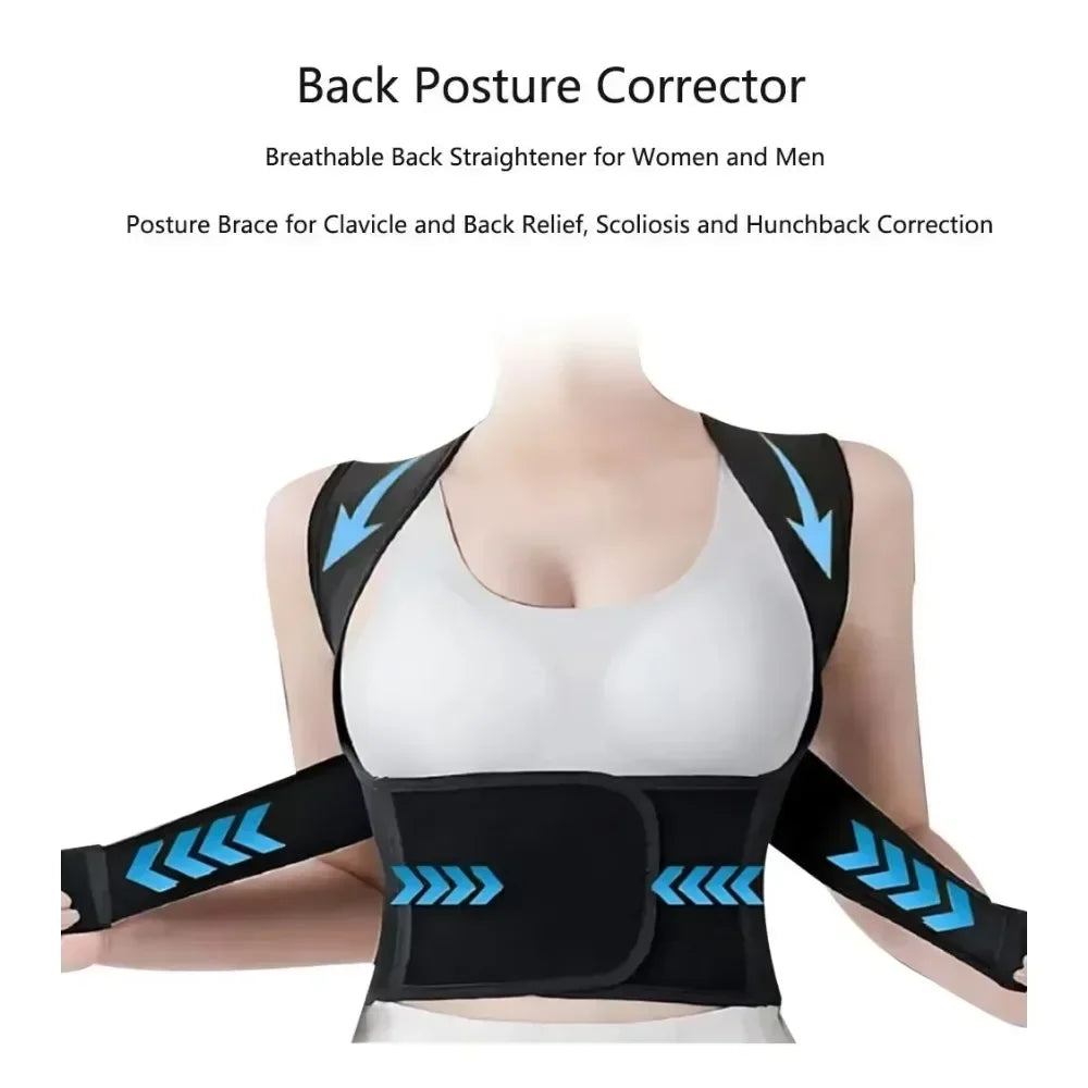 Posture Back Brace Adjustable Back Support Strap to Men and Women Prevent Spinal Distortion and Hunchback Suitable for Exercise exovai.com