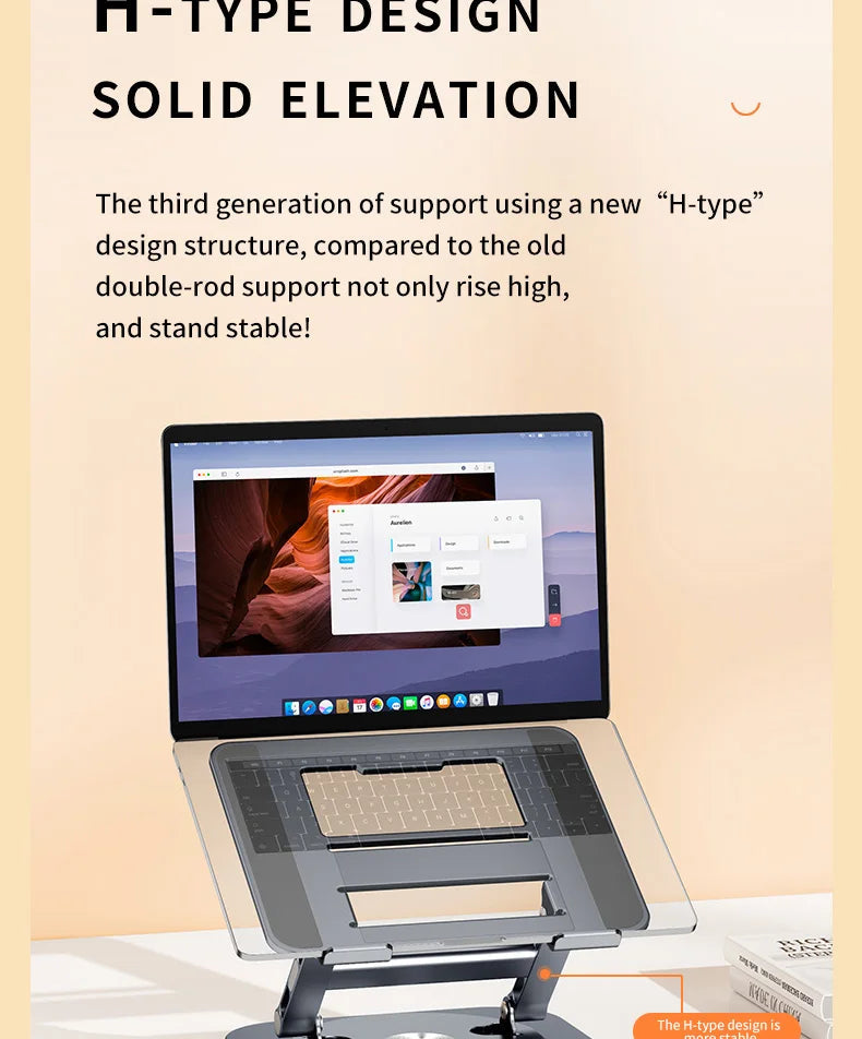Laptop Stand 360° Rotatable Notebook Holder Liftable Desk Riser Stand Aluminum Alloy Stand Compatible With 9.7-17.3 Inch Laptops exovai.com
