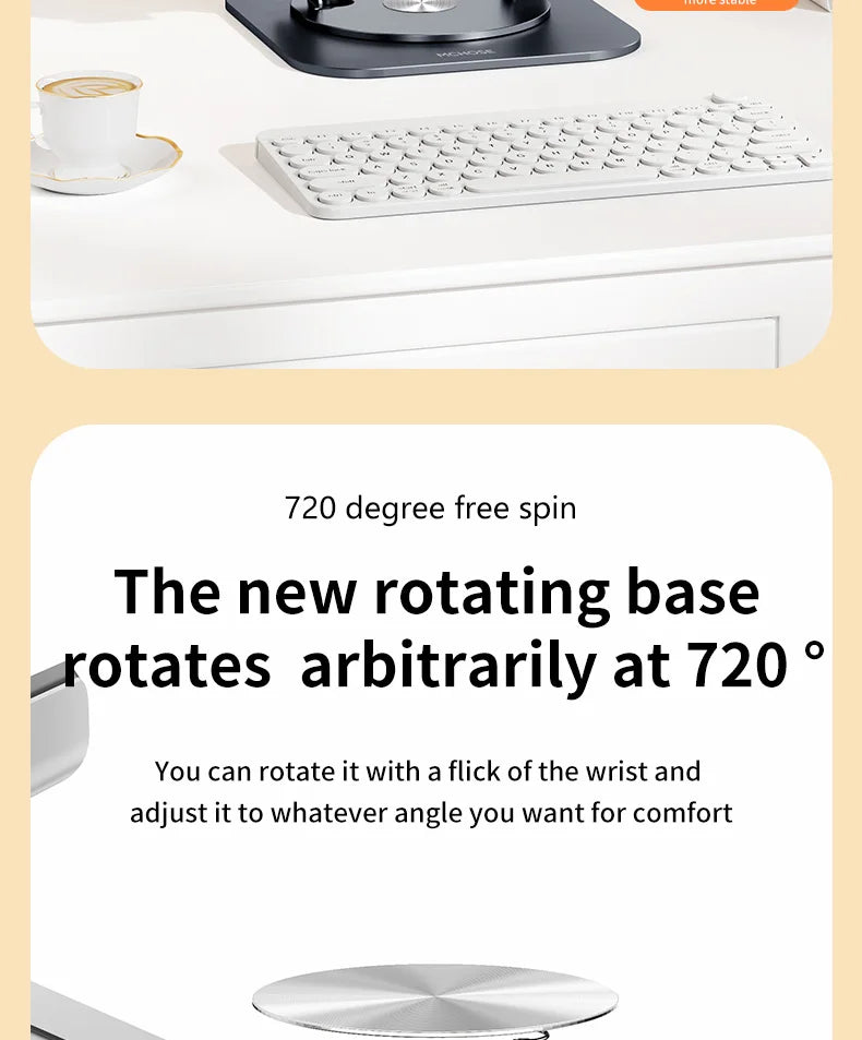 Laptop Stand 360° Rotatable Notebook Holder Liftable Desk Riser Stand Aluminum Alloy Stand Compatible With 9.7-17.3 Inch Laptops exovai.com