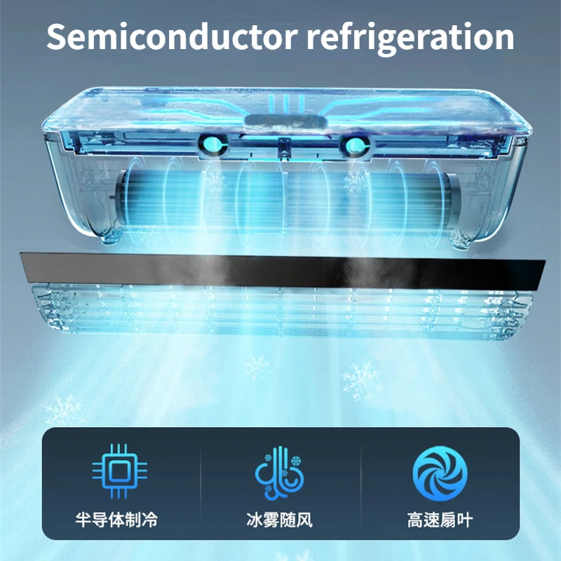 Kitchen Air Conditioner New Wall-mounted Cooling Fan Strong Wind Charging Fan Home Remote Control exovai.com