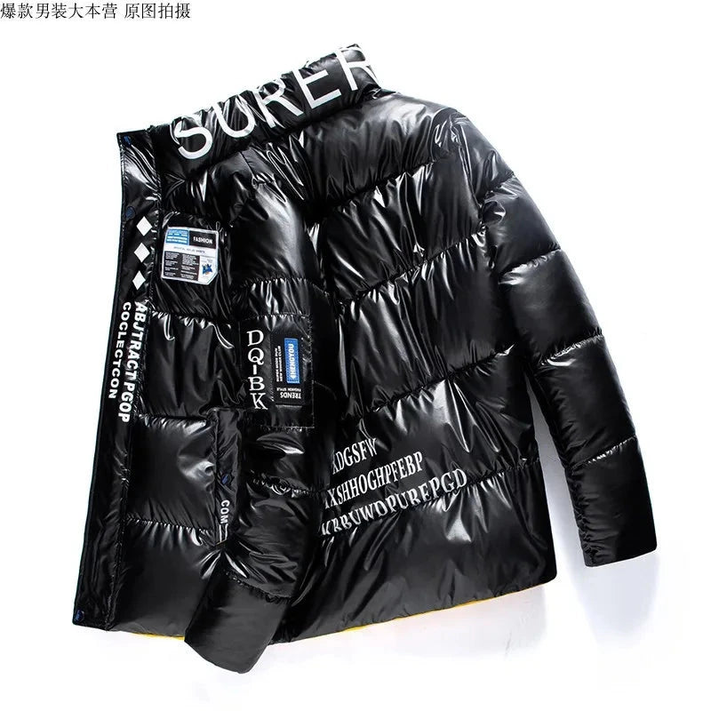 Winter Solid Color Parka Men Thick Hooded Jacket 2025 New Trend Warm Harajuku Coat Male Casual Zipper Jackets Windproof Outwear exovai.com