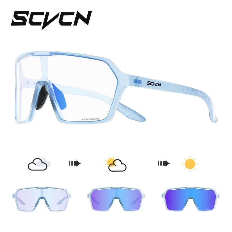 SCVCN New Photochromic Sunglasses MTB Cycling Glasses Outdoor Sports Running Drving Goggles UV400 Protection Bike Eyewear exovai.com