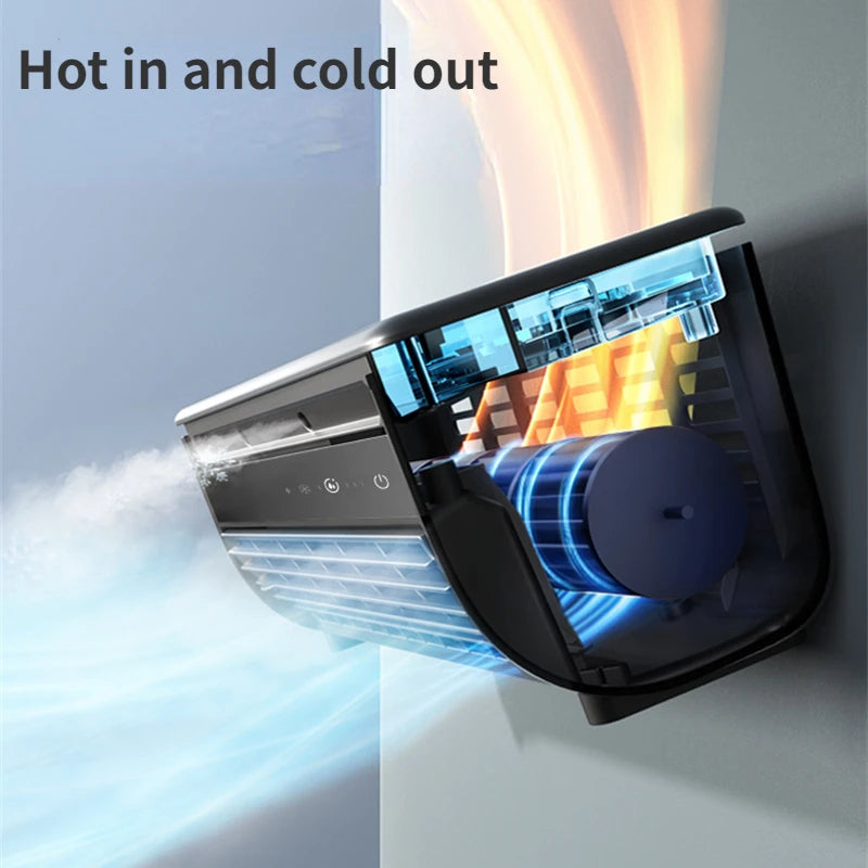 Kitchen Air Conditioner New Wall-mounted Cooling Fan Strong Wind Charging Fan Home Remote Control exovai.com