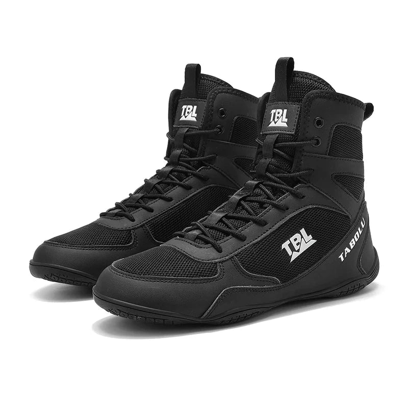 Wrestling shoes male Boxing Shoes Fighting Sanda Strength High Top Shoes light fighting Boots Weightlifting shoe Sneakers exovai.com