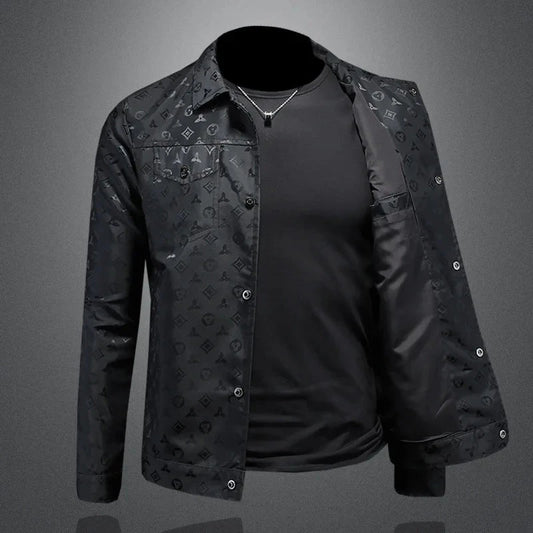 Men's Autumn Jacket Printed Flower Lapel Slim Fit Thin Casual Trendy High Quality Large Size exovai.com