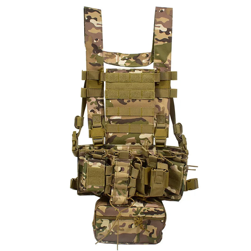 Military Tactical Vest Chest Rig with Adjustable Straps & Large Capacity Pouch for Outdoor Adventure & Tactical Missions exovai.com