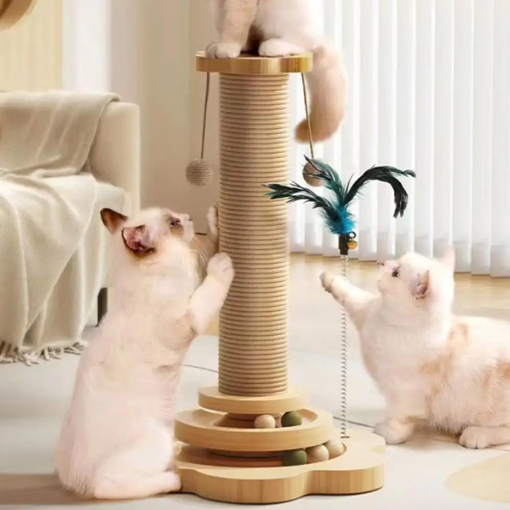 MIJIA Pet Cat Toy Cat Scratcher 4-in-1 Swivel Design Turntable Funny Durable Cat Stick Cat Tree Scratcher With Ball And Feather exovai.com