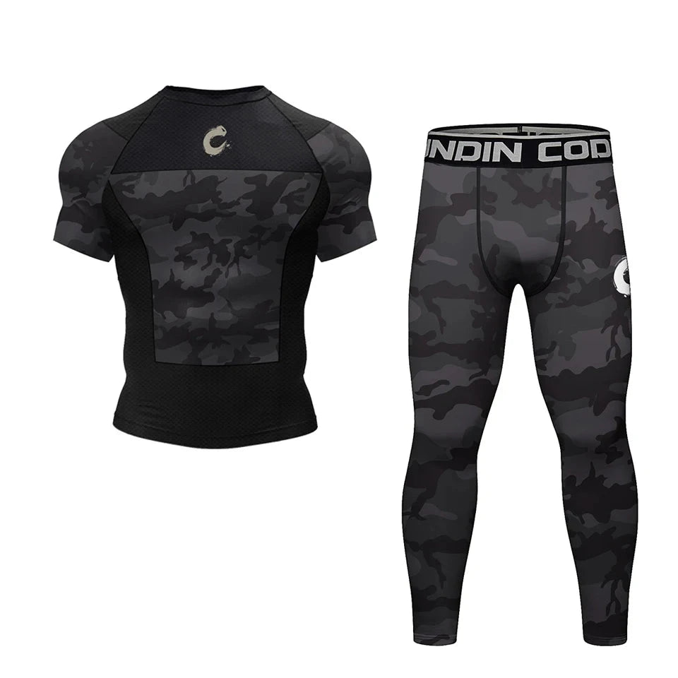 Black No Gi BJJ Jiu Jitsu T-shirt +MMA Shorts Sets Boxing Rashguard for Men Jiu Jitsu Compression Workout Wear Sport Jerseys exovai.com