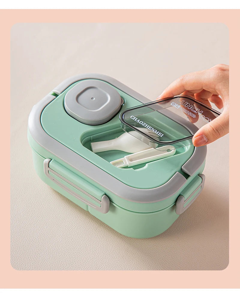 Portable Lunch Box Compartment Wheat Straw Bento Carrying Handle Box Reusable Tableware Containers Meal Snack Food Containers exovai.com