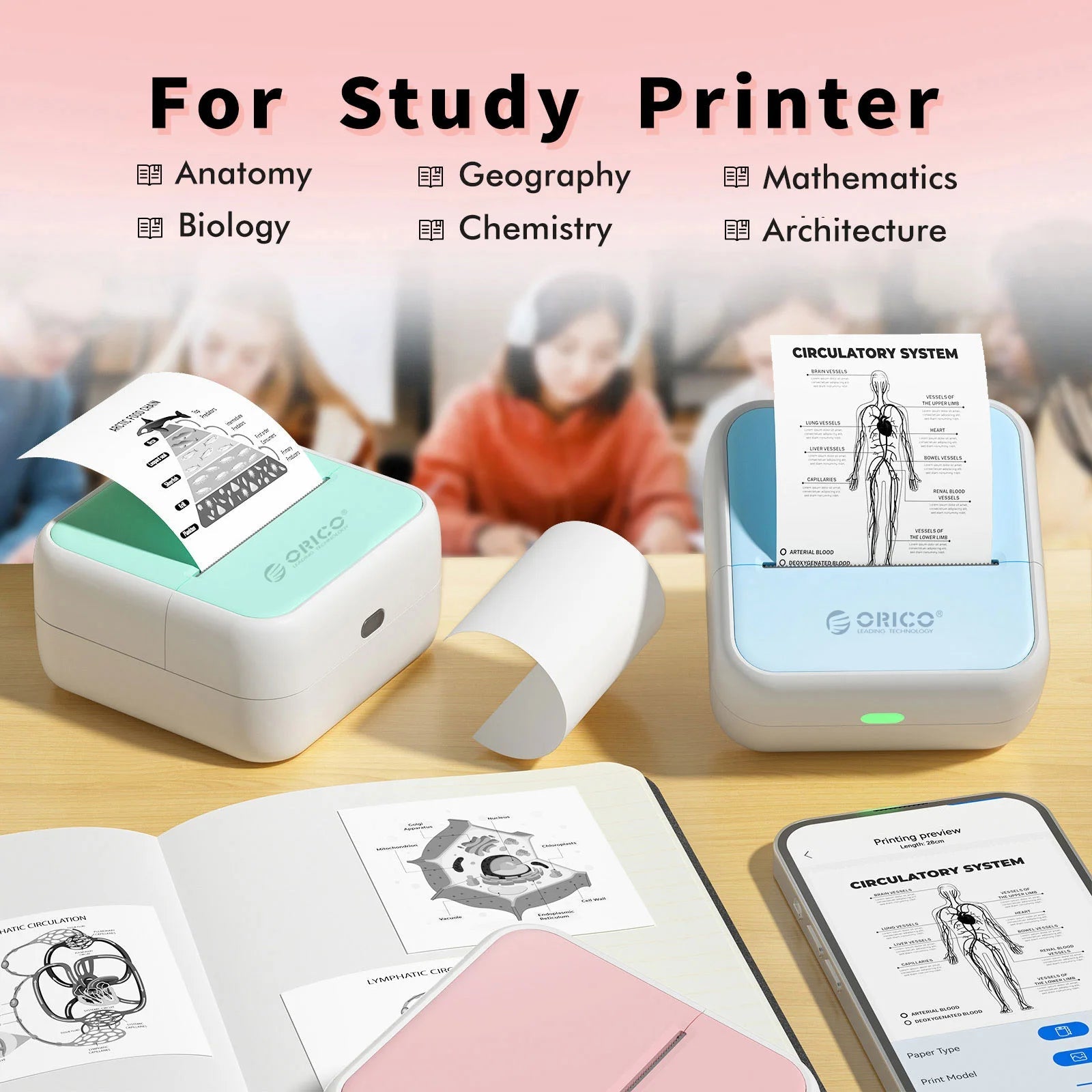 Orico Mini Thermal Printer – Portable Ink-Free DIY Photo & Document Printer exovai.com