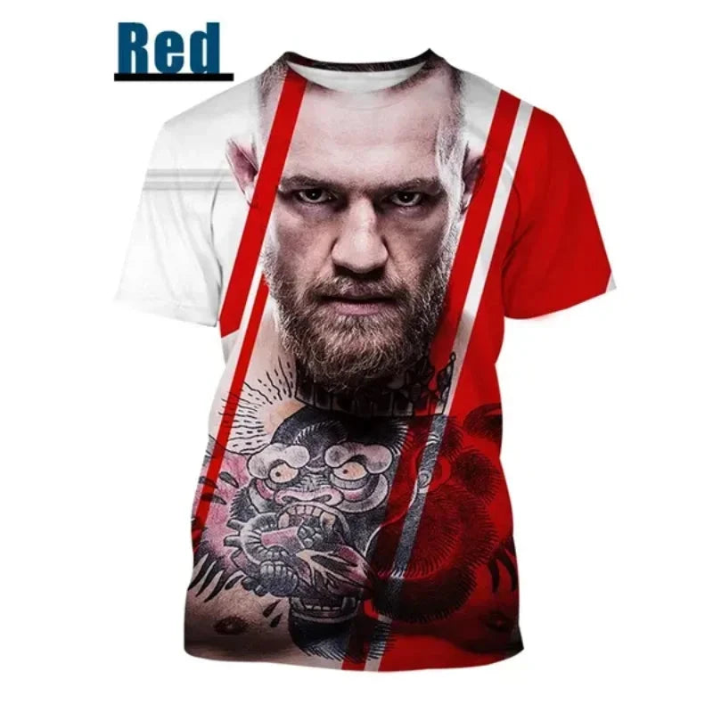 Fashion Men Clothing New Integrated Fighting McGregor 3D Print T-shirt Personality Harajuku Street Unisex Oversized T Shirt Tops exovai.com