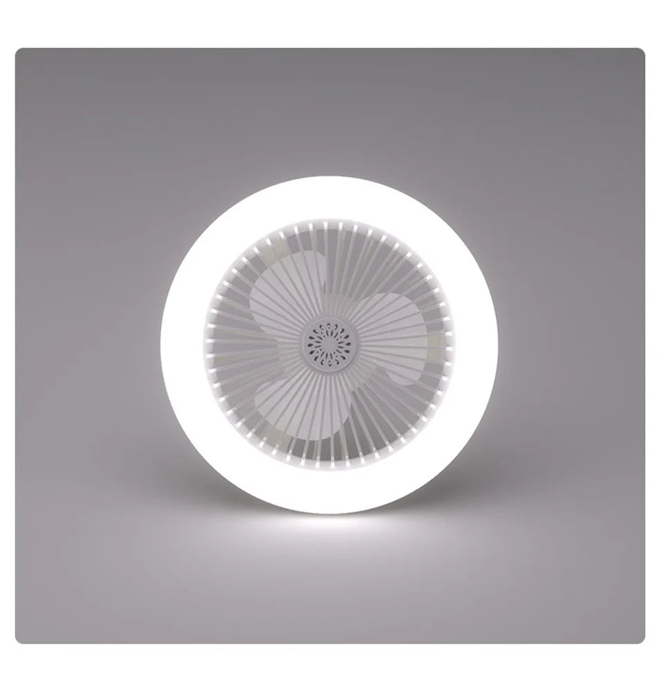2 In 1 Energy Saving Remote Control Ceiling Fan Lamp Infinitely Dimmable E27 Base Bottom Noise Mute LED Decorative Light 85-265V exovai.com