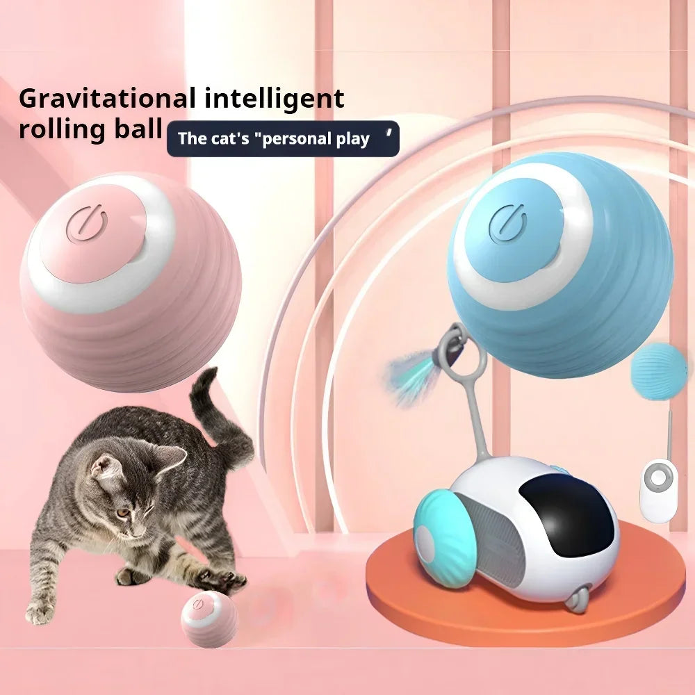 Cat Interactive Ball Smart Cat Toys for Pet Indoor Automatic Rolling Ball Electronic Interactive Cat Toy Cat Game Accessories exovai.com
